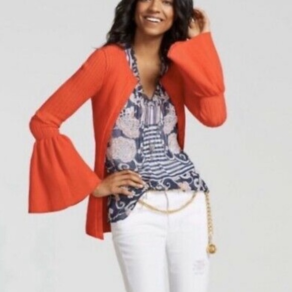 NWT Cabi Women’s Red Trumpet Cardigan Size Small - Picture 2 of 9